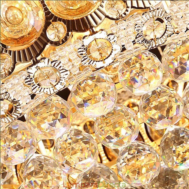 Lámpara colgante de cristal simple estilo imperio dorado moderno
