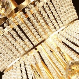 Lámpara colgante de cristal simple estilo imperio dorado moderno