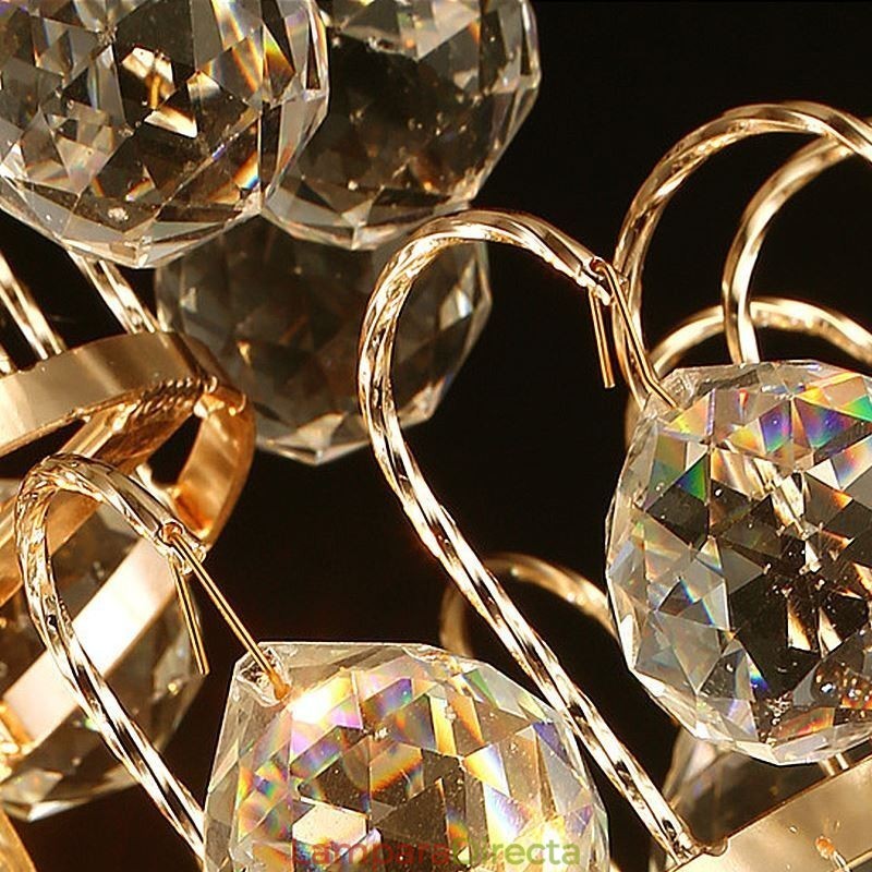 Lámpara colgante de cristal simple estilo imperio dorado moderno