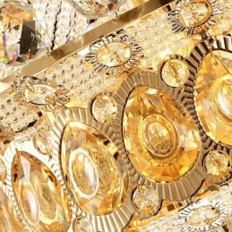 Lámpara colgante de cristal simple estilo imperio dorado moderno