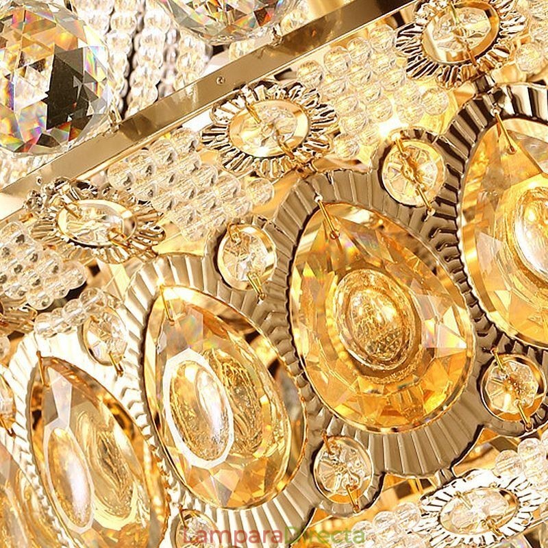 Lámpara colgante de cristal simple estilo imperio dorado moderno