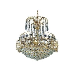 Lámpara colgante clásica de cristal color dorado con elegante diseño