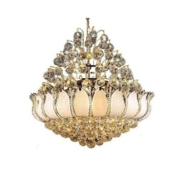 Lámpara colgante contemporánea de cristal estilo imperio color dorado Lotus