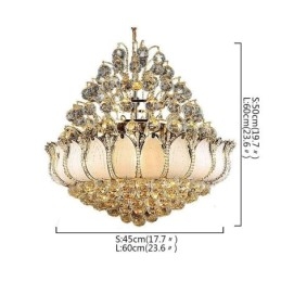 Lámpara colgante contemporánea de cristal estilo imperio color dorado Lotus
