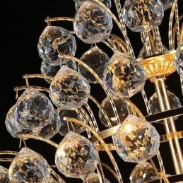 Lámpara colgante contemporánea de cristal estilo imperio color dorado Lotus