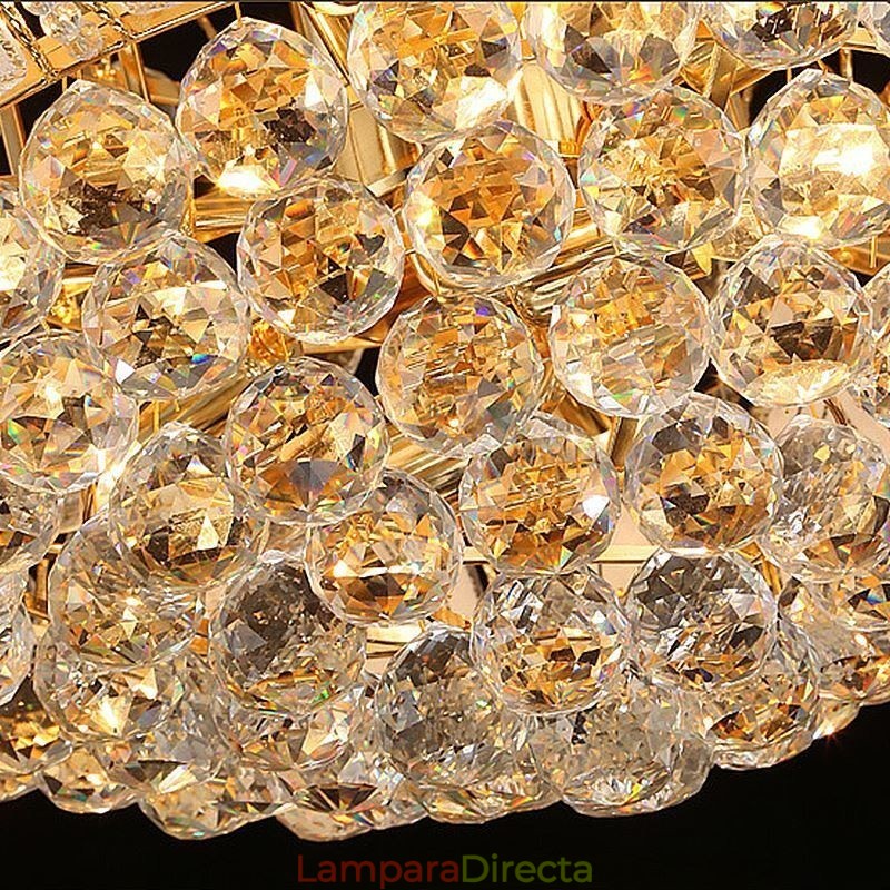 Lámpara colgante contemporánea de cristal estilo imperio color dorado Lotus