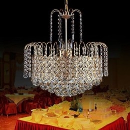 Lámpara colgante de cristal de lujo moderna y elegante