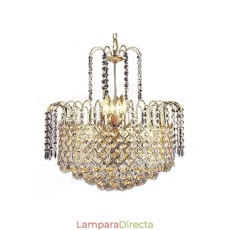 Lámpara colgante de cristal de lujo moderna y elegante
