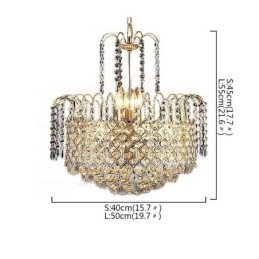 Lámpara colgante de cristal de lujo moderna y elegante