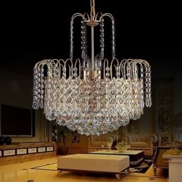 Lámpara colgante de cristal de lujo moderna y elegante