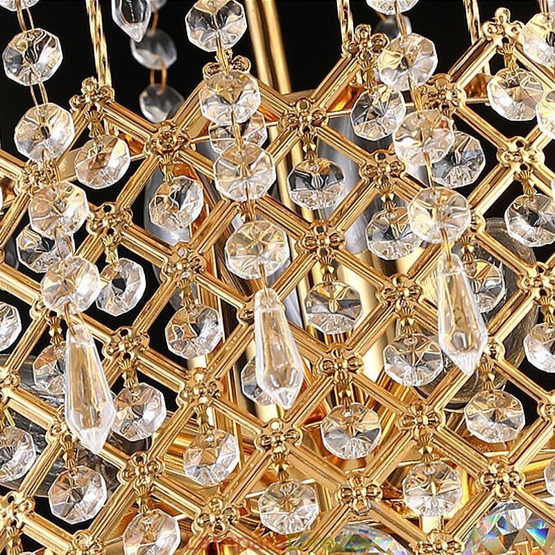 Lámpara colgante de cristal de lujo moderna y elegante