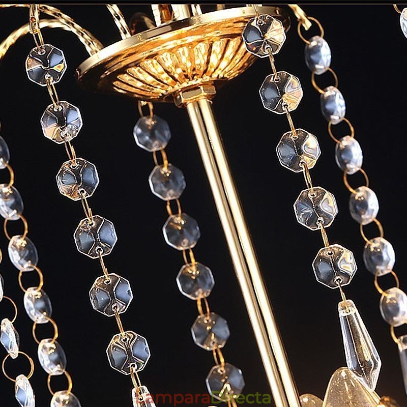 Lámpara colgante de cristal de lujo moderna y elegante