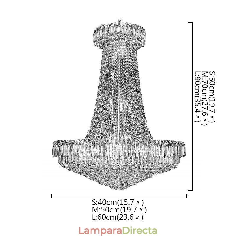 Elegante lámpara colgante de cristal europea, lámpara colgante larga, escalera dúplex