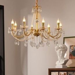 Lámpara colgante de cristal americano estilo rústico con diseño creativo de hierro.