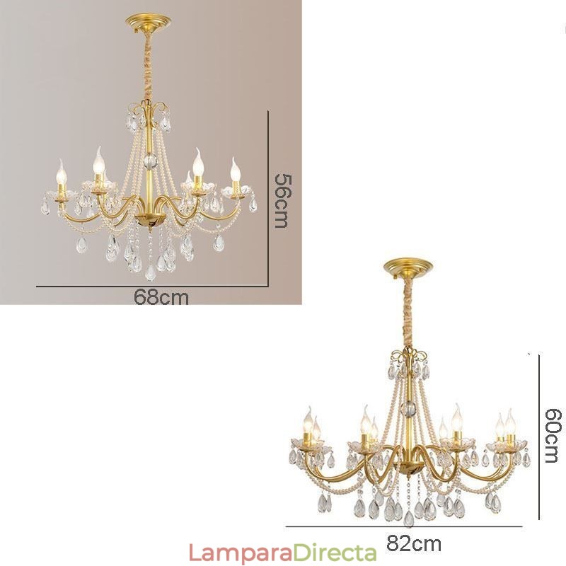 Lámpara colgante de cristal americano estilo rústico con diseño creativo de hierro.