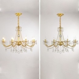 Lámpara colgante de cristal americano estilo rústico con diseño creativo de hierro.