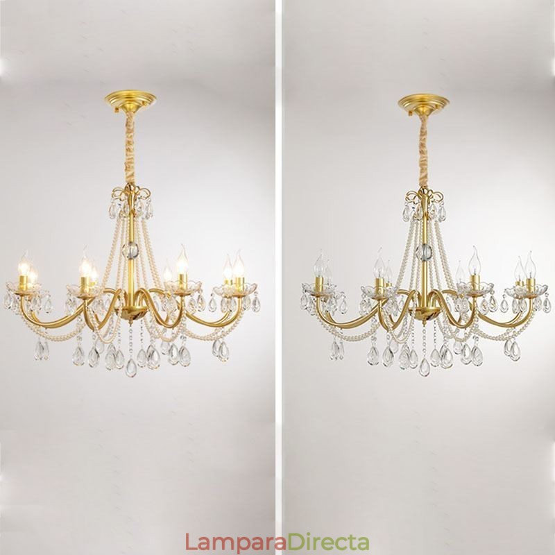 Lámpara colgante de cristal americano estilo rústico con diseño creativo de hierro.