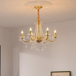 Lámpara colgante de cristal americano estilo rústico con diseño creativo de hierro.