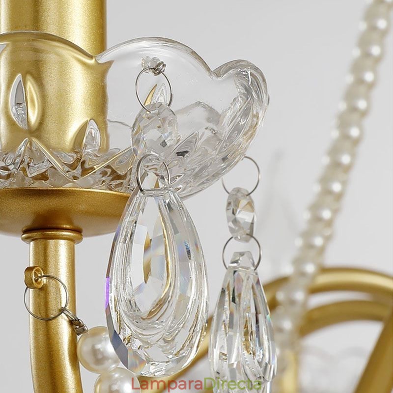 Lámpara colgante de cristal americano estilo rústico con diseño creativo de hierro.