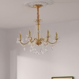 Lámpara colgante de cristal americano estilo rústico con diseño creativo de hierro.