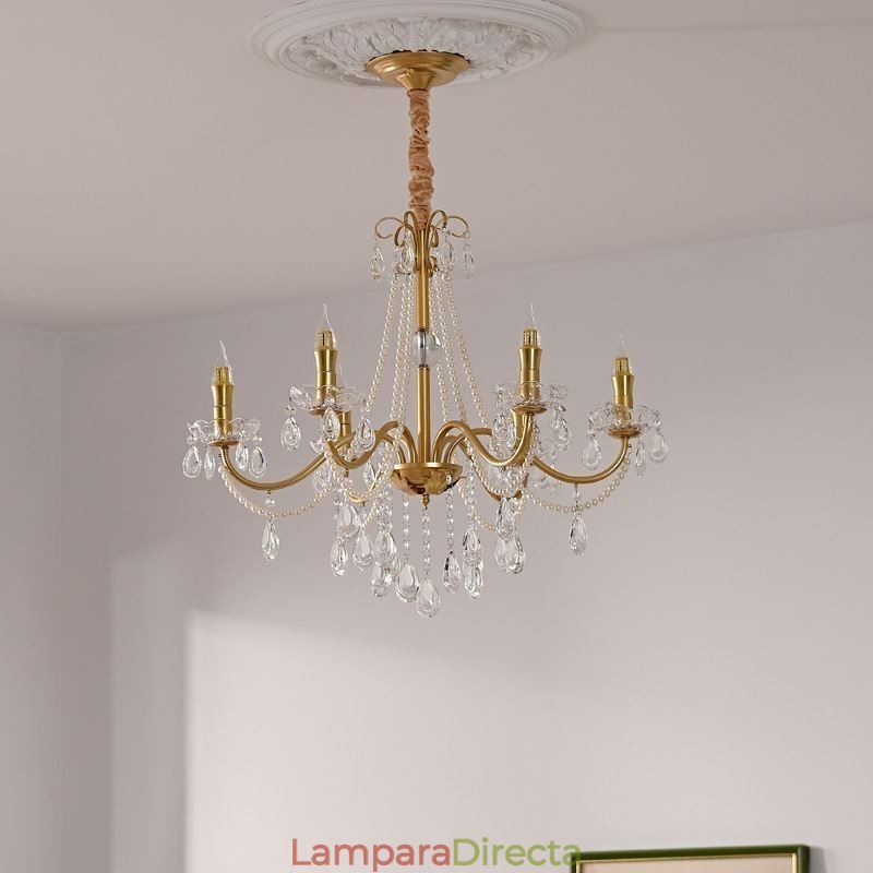 Lámpara colgante de cristal americano estilo rústico con diseño creativo de hierro.