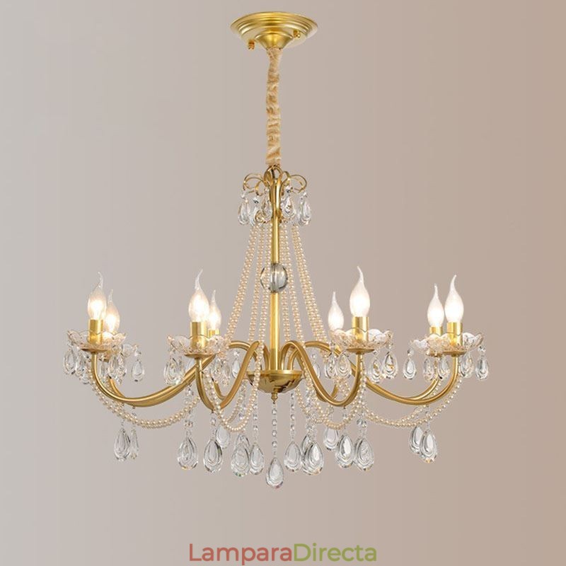 Lámpara colgante de cristal americano estilo rústico con diseño creativo de hierro.