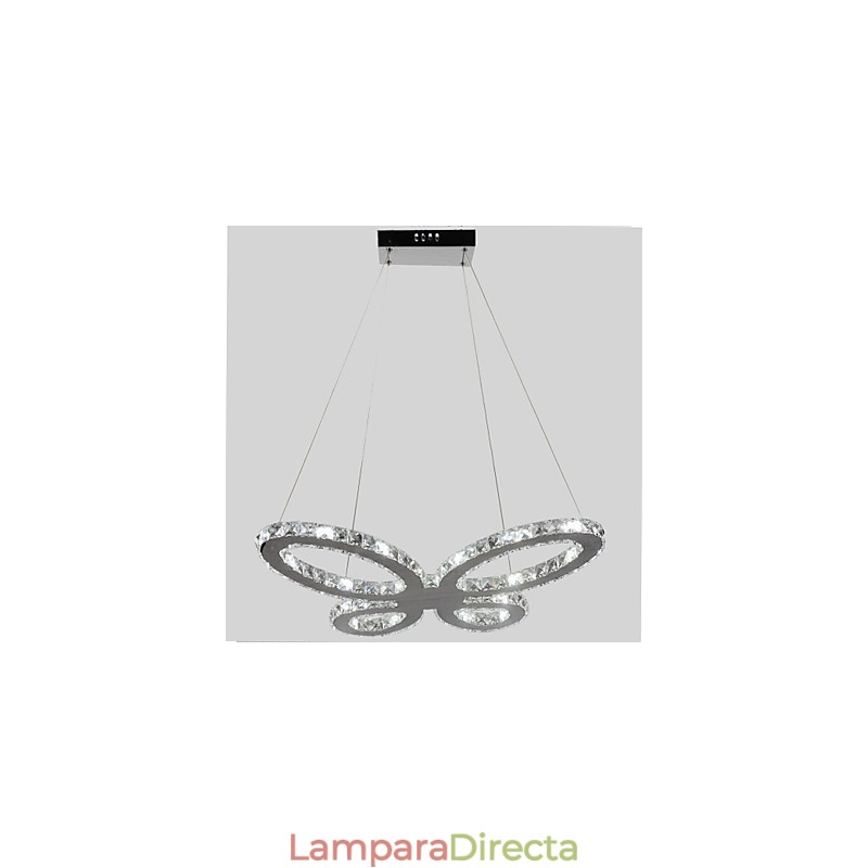 Lámpara de araña moderna contemporánea de metal cromado