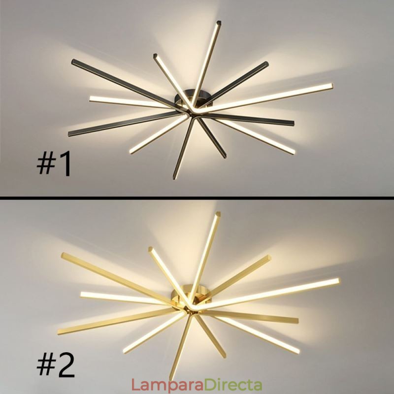 Lámpara de techo minimalista moderna con diseño de fuegos artificiales y montaje empotrado