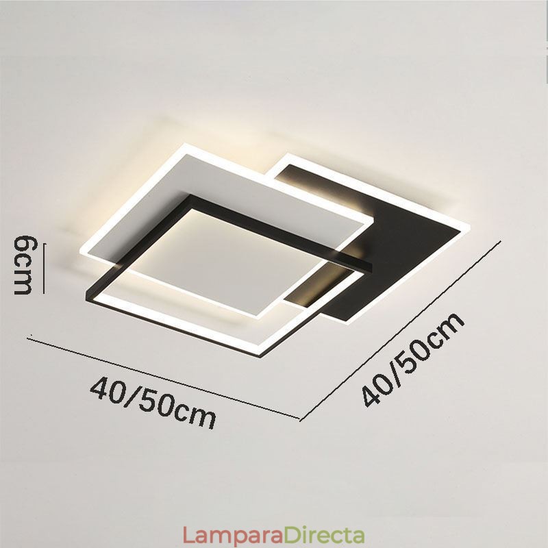 Lámpara de techo cuadrada de acrílico minimalista empotrada de 40 x 50 cm