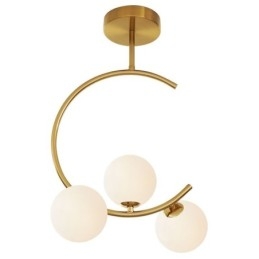 Lámpara de techo empotrada moderna y sencilla de tres luces, de cristal blanco lechoso, G9, 5 W