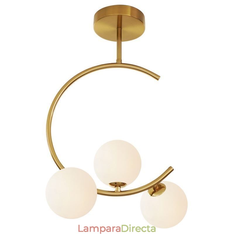 Lámpara de techo empotrada moderna y sencilla de tres luces, de cristal blanco lechoso, G9, 5 W