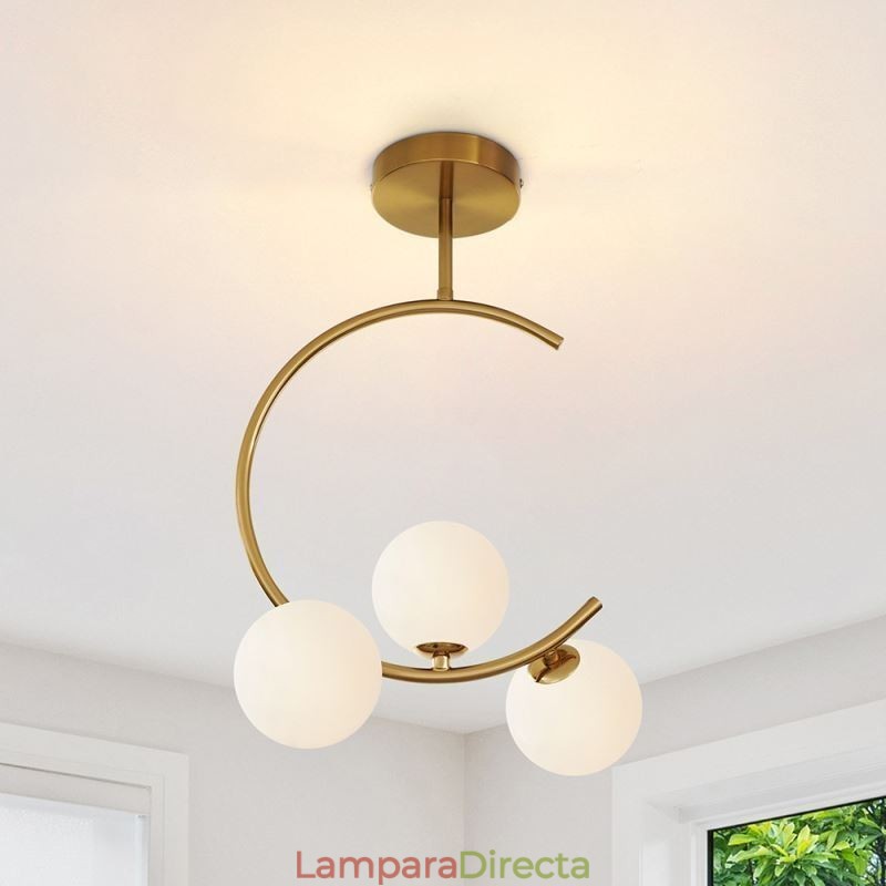 Lámpara de techo empotrada moderna y sencilla de tres luces, de cristal blanco lechoso, G9, 5 W