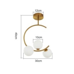 Lámpara de techo empotrada moderna y sencilla de tres luces, de cristal blanco lechoso, G9, 5 W