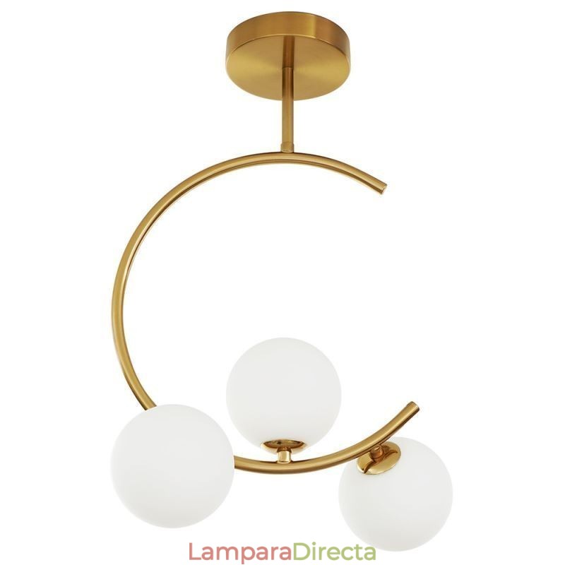 Lámpara de techo empotrada moderna y sencilla de tres luces, de cristal blanco lechoso, G9, 5 W