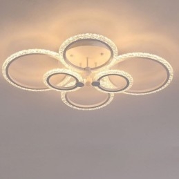 Lámpara de techo empotrada de acrílico circular minimalista moderna con flores