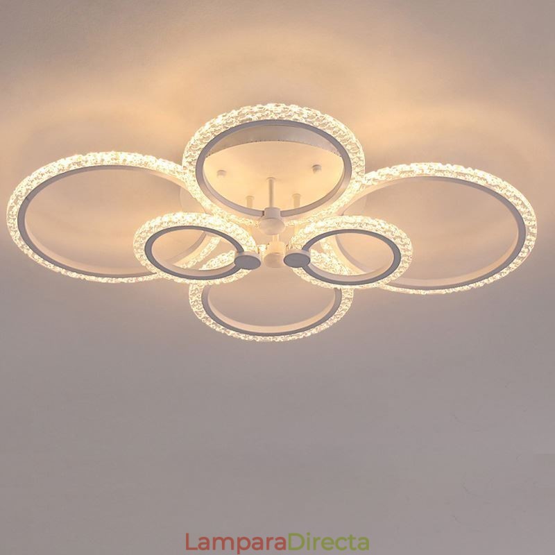 Lámpara de techo empotrada de acrílico circular minimalista moderna con flores