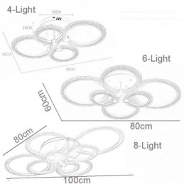 Lámpara de techo empotrada de acrílico circular minimalista moderna con flores