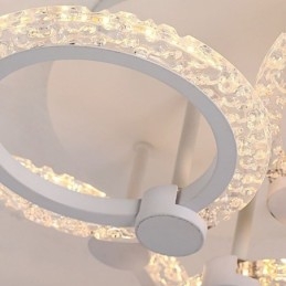 Lámpara de techo empotrada de acrílico circular minimalista moderna con flores