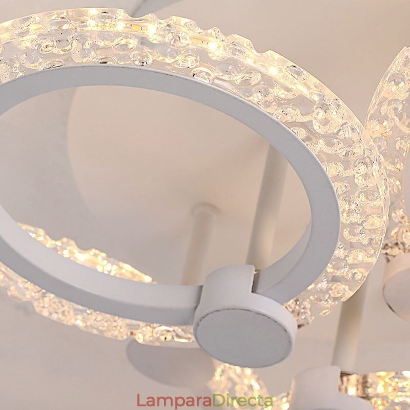Lámpara de techo empotrada de acrílico circular minimalista moderna con flores