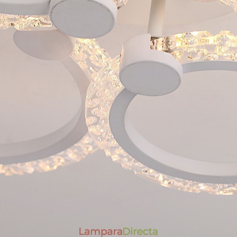 Lámpara de techo empotrada de acrílico circular minimalista moderna con flores