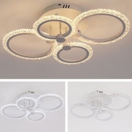 Lámpara de techo empotrada de acrílico circular minimalista moderna con flores