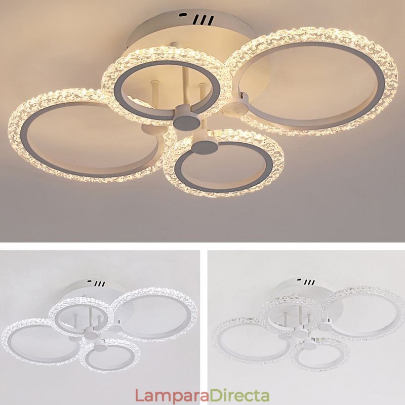 Lámpara de techo empotrada de acrílico circular minimalista moderna con flores