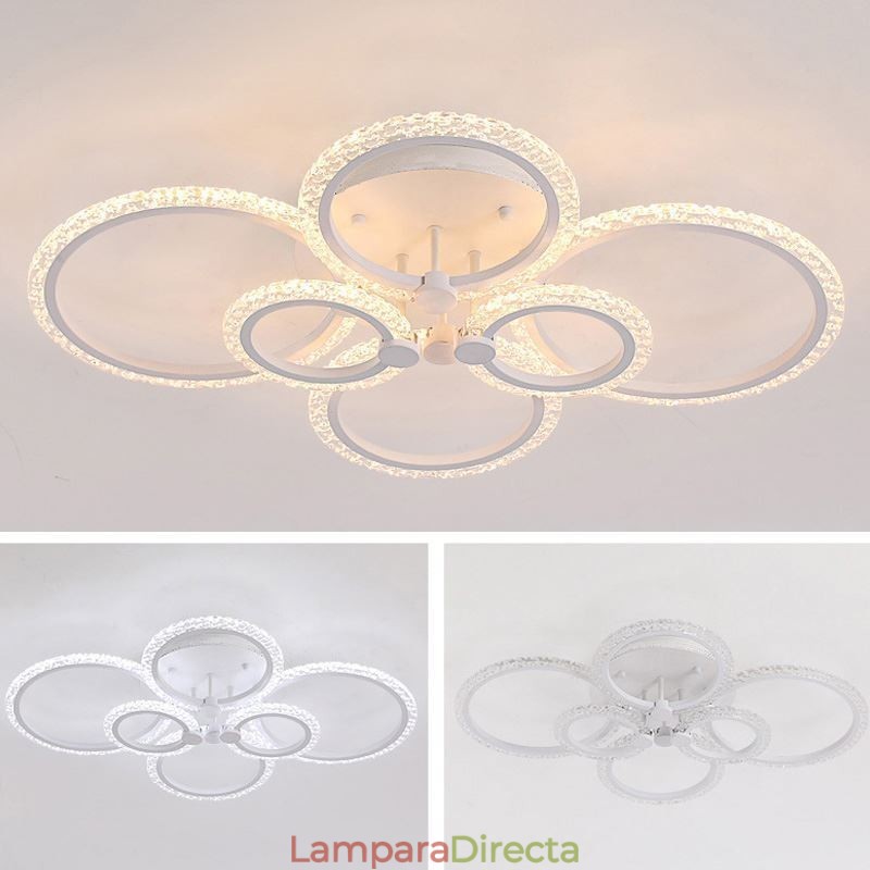 Lámpara de techo empotrada de acrílico circular minimalista moderna con flores