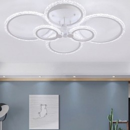 Lámpara de techo empotrada de acrílico circular minimalista moderna con flores