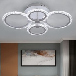 Lámpara de techo empotrada de acrílico circular minimalista moderna con flores
