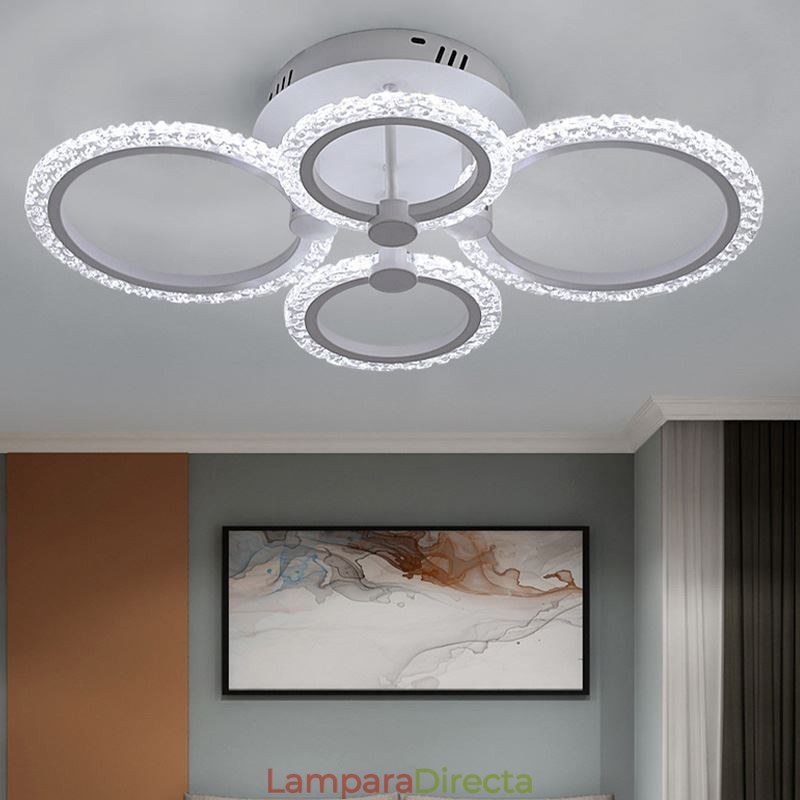 Lámpara de techo empotrada de acrílico circular minimalista moderna con flores