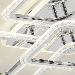 Lámpara de techo cuadrada de acrílico cromado con montaje empotrado de 5 luces