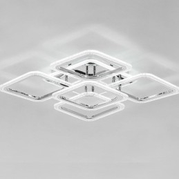 Lámpara de techo cuadrada de acrílico cromado con montaje empotrado de 5 luces
