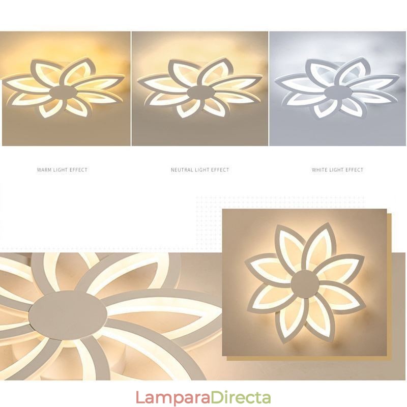 Lámpara de techo empotrada con llamativa flor acrílica de 55 cm