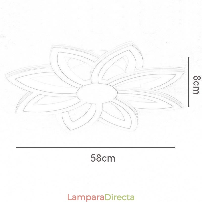 Lámpara de techo empotrada con llamativa flor acrílica de 55 cm